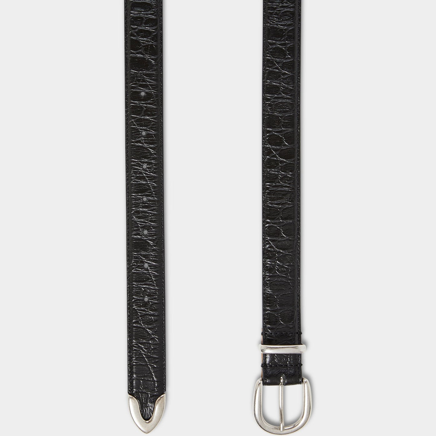 Italian Crocodile Embossed Leather Belt