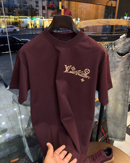 Burgundy Logo Tee Louis Vuitton