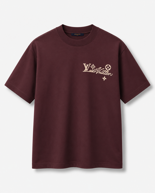 Burgundy Logo Tee Louis Vuitton