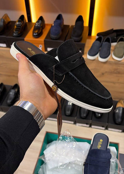 Loro Piana Trapani Suede Mule Loafer