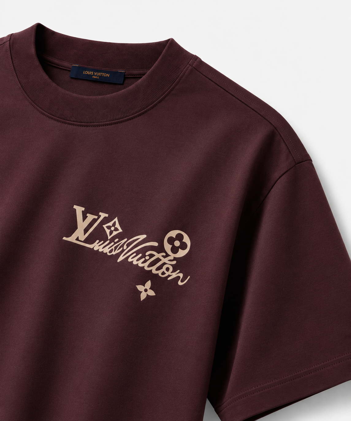Burgundy Logo Tee Louis Vuitton