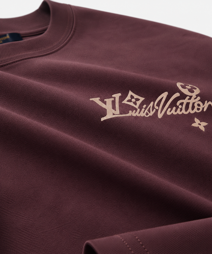 Burgundy Logo Tee Louis Vuitton