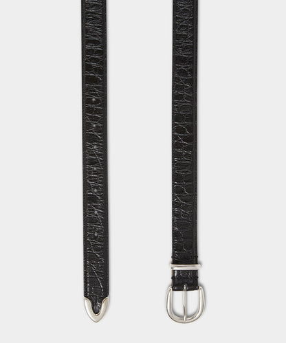 Italian Crocodile Embossed Leather Belt
