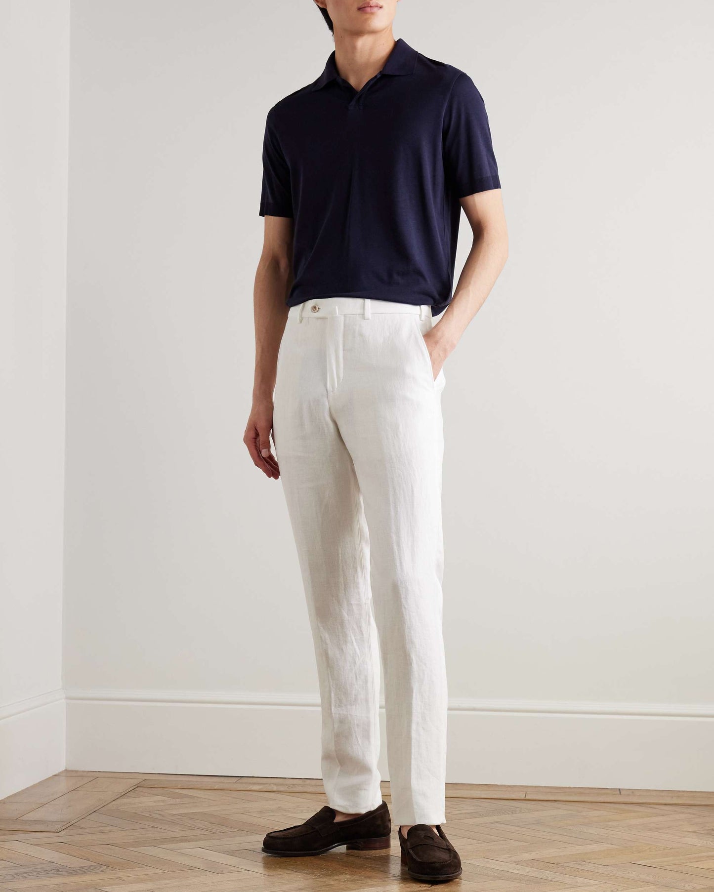 Loro Piana Carlo Straight-Leg Linen Trousers
