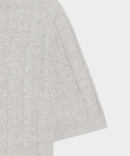 Ribbed Linen-Cotton Henley Sweater