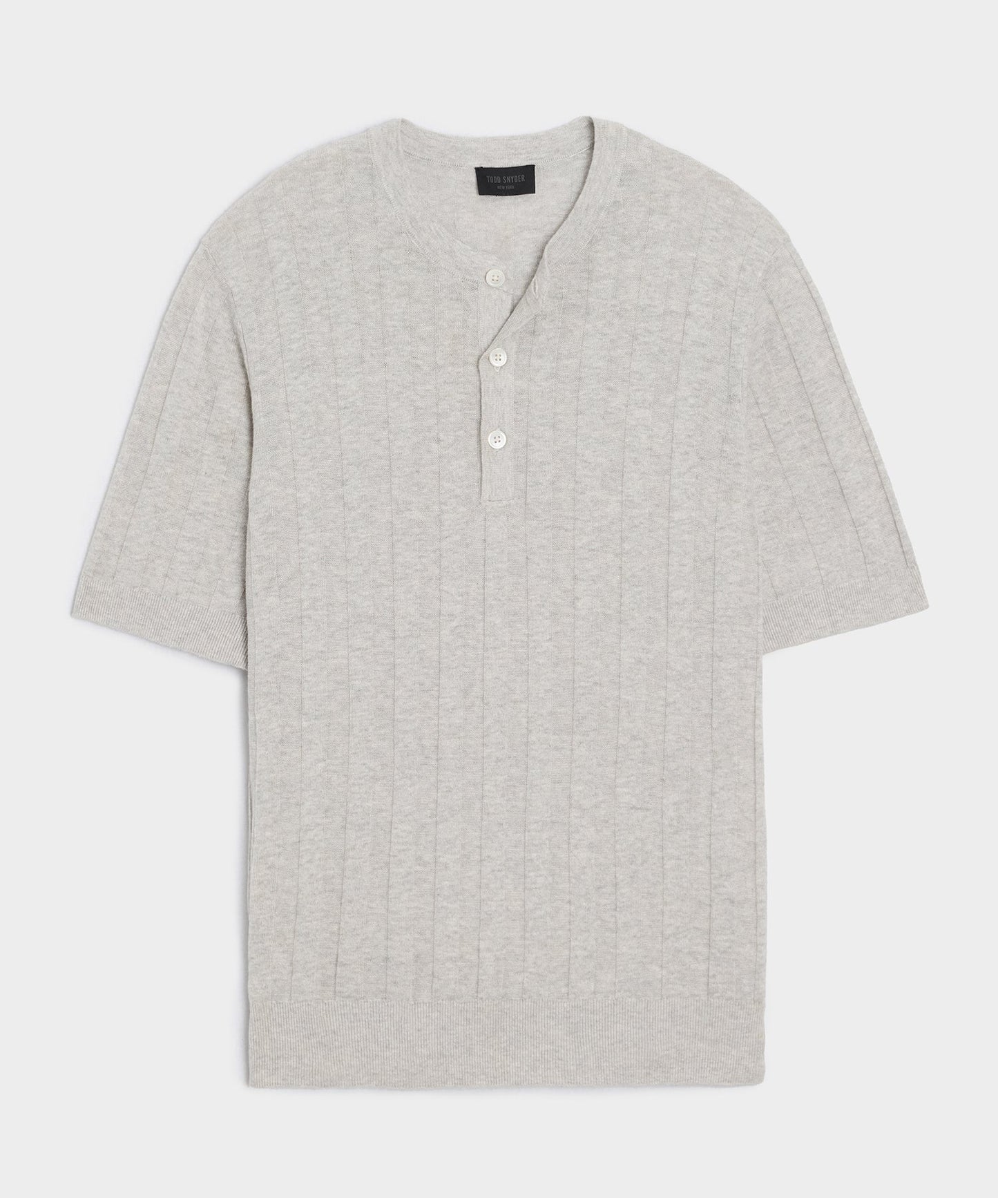 Ribbed Linen-Cotton Henley Sweater