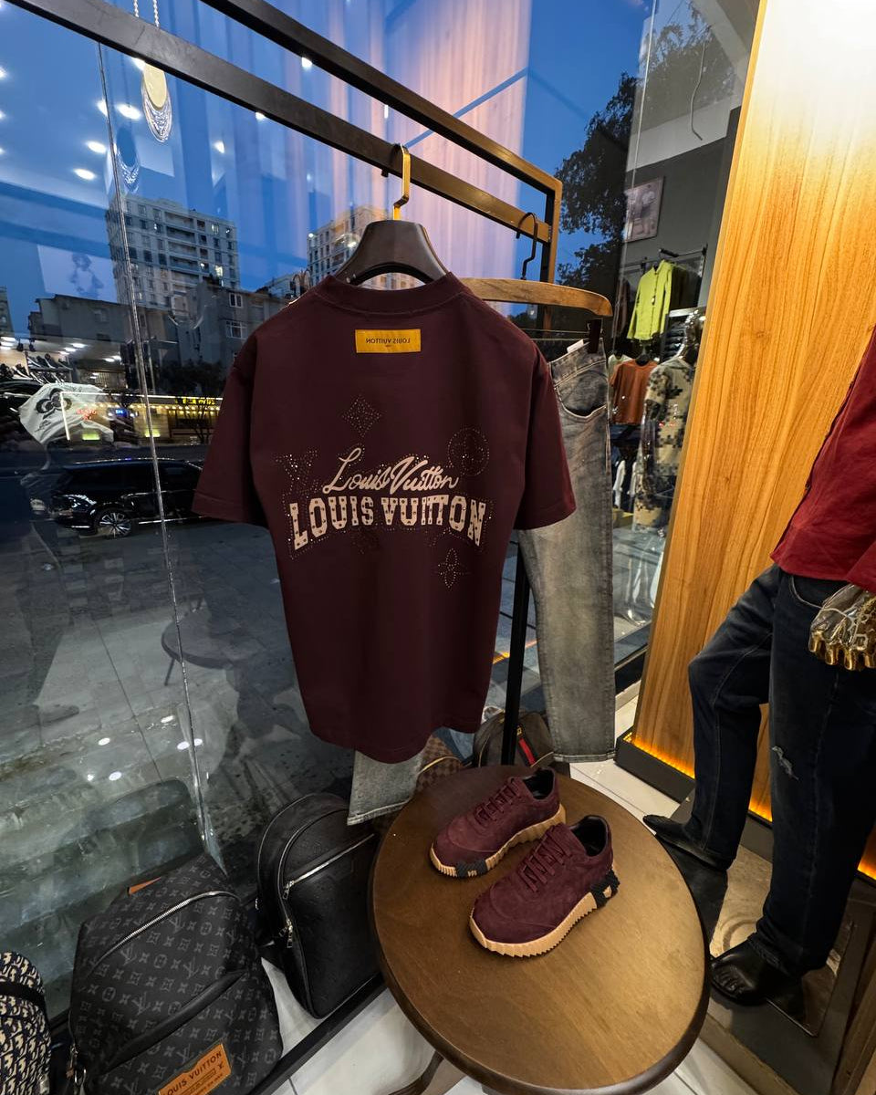 Burgundy Logo Tee Louis Vuitton