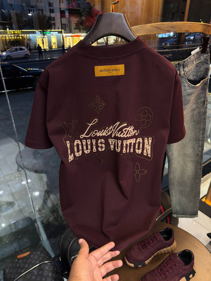 Burgundy Logo Tee Louis Vuitton