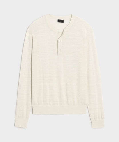 Linen-Cotton Henley Sweater — old money style, quiet luxury menswear