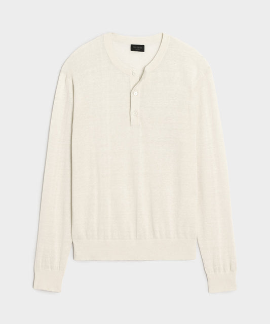 Linen-Cotton Henley Sweater — old money style, quiet luxury menswear