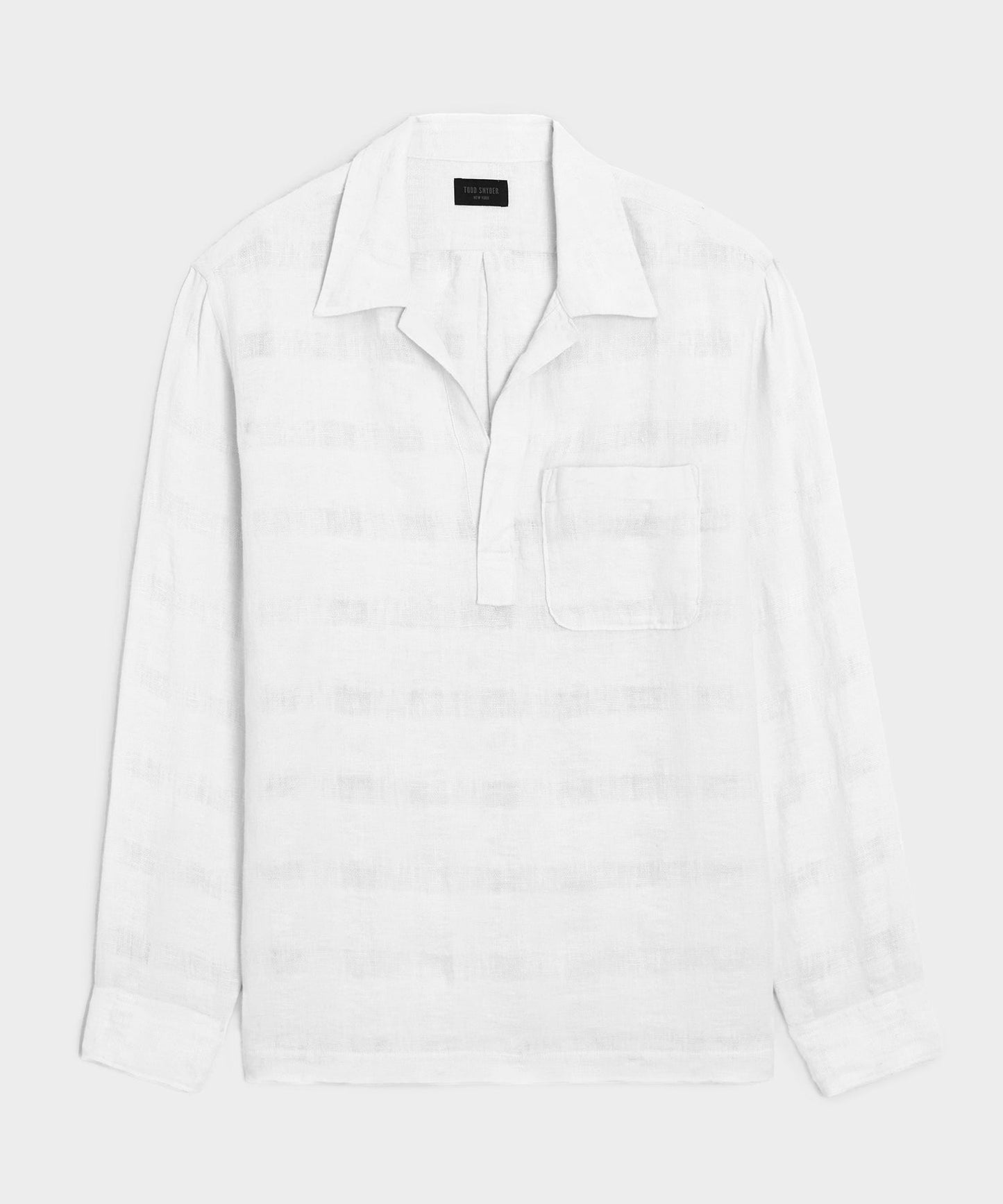 Linen Popover Shirt (white) — old money style, quiet luxury menswear