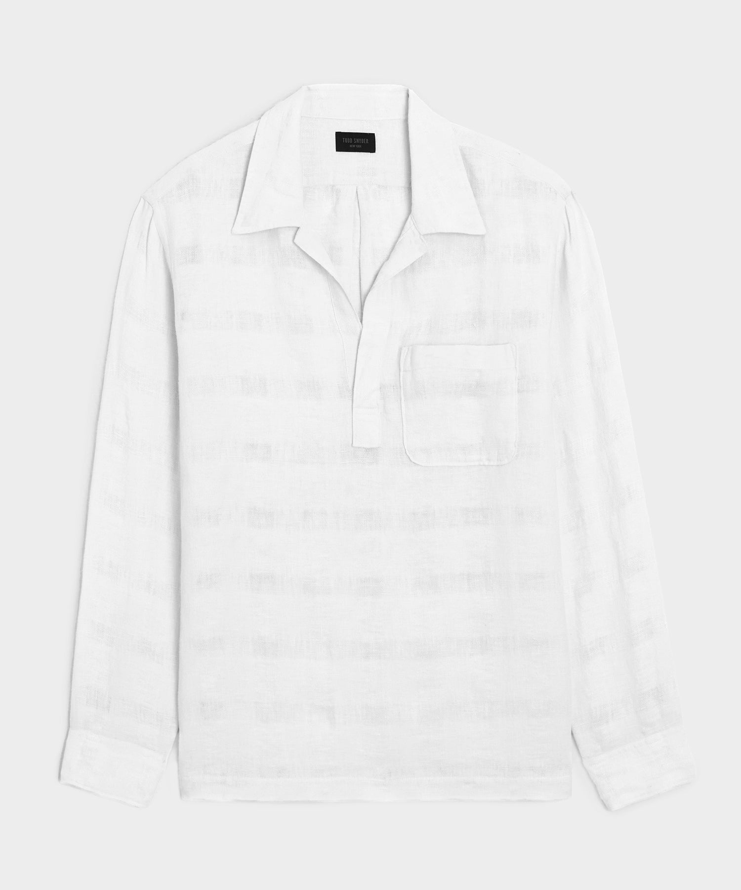 Linen Popover Shirt (white) — old money style, quiet luxury menswear