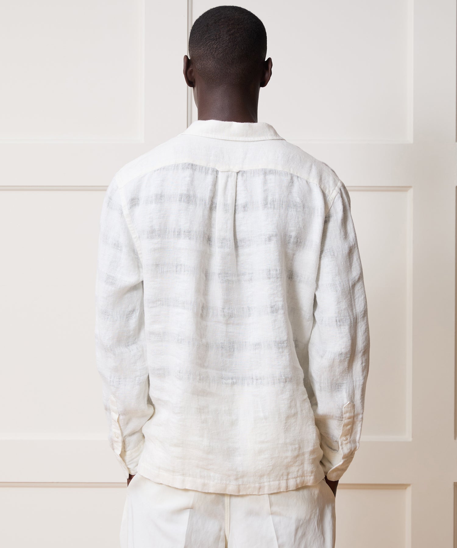 Linen Popover Shirt (white) — old money style, quiet luxury menswear