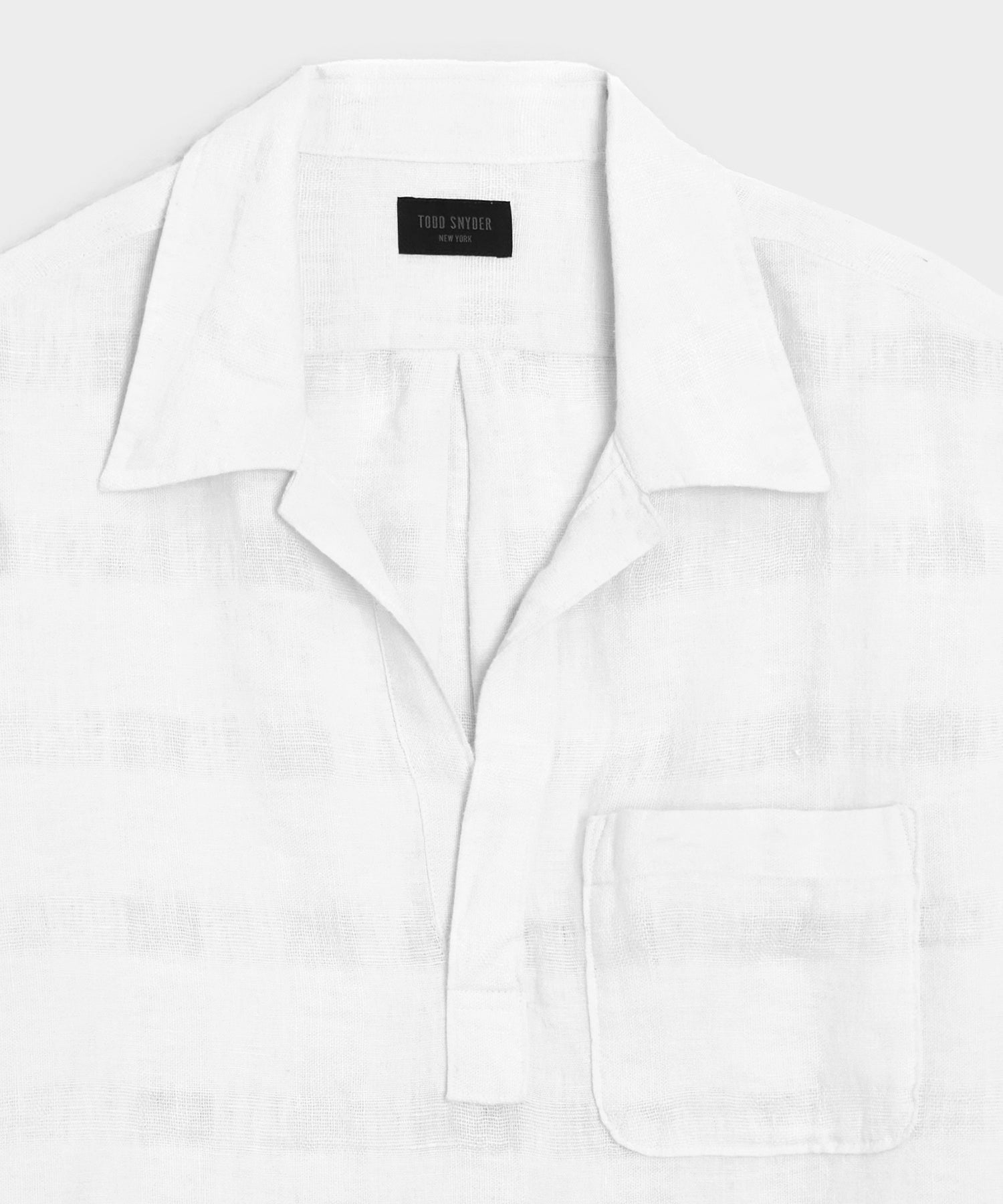 Linen Popover Shirt (white) — old money style, quiet luxury menswear