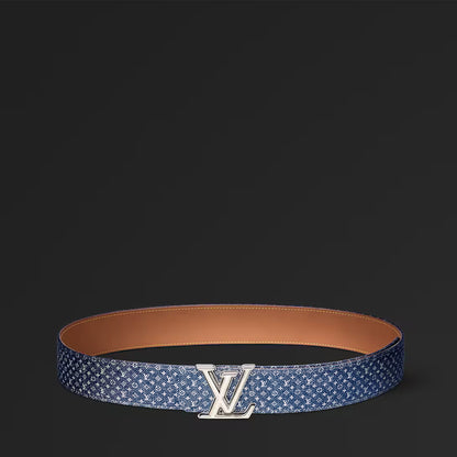 LV Dimension Monogram Reflective Denim 40mm Reversible Belt