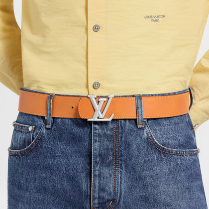 LV Dimension Monogram Reflective Denim 40mm Reversible Belt