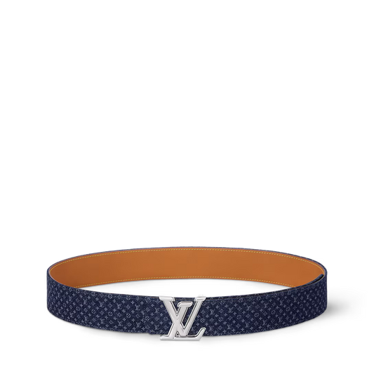 LV Dimension Monogram Reflective Denim 40mm Reversible Belt
