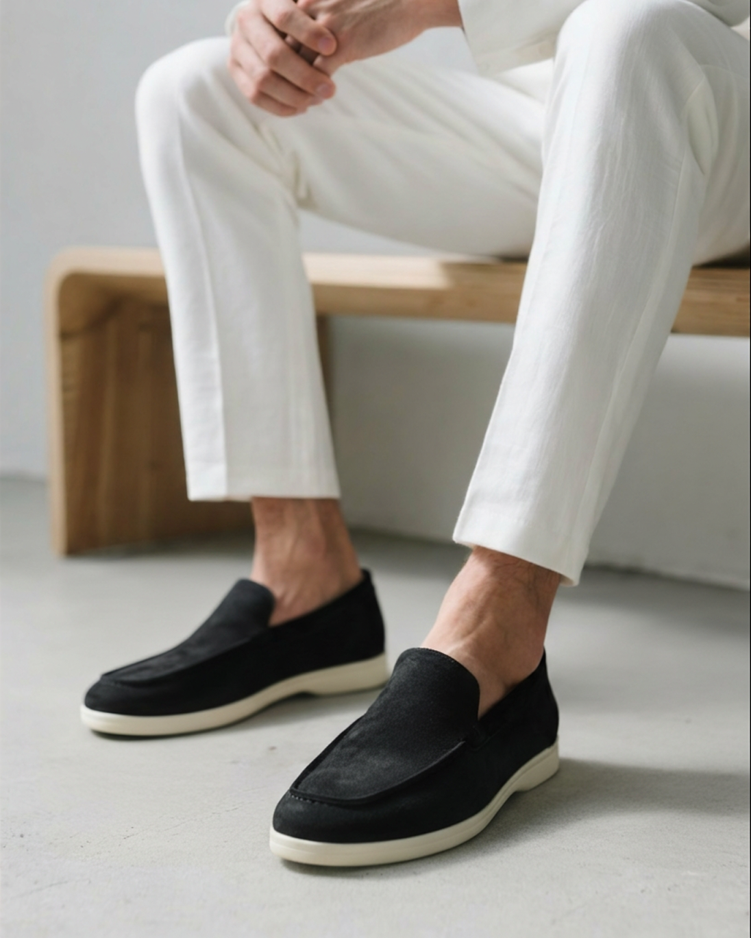 Old Money Suede Loafers (black) — old money style, quiet luxury menswear