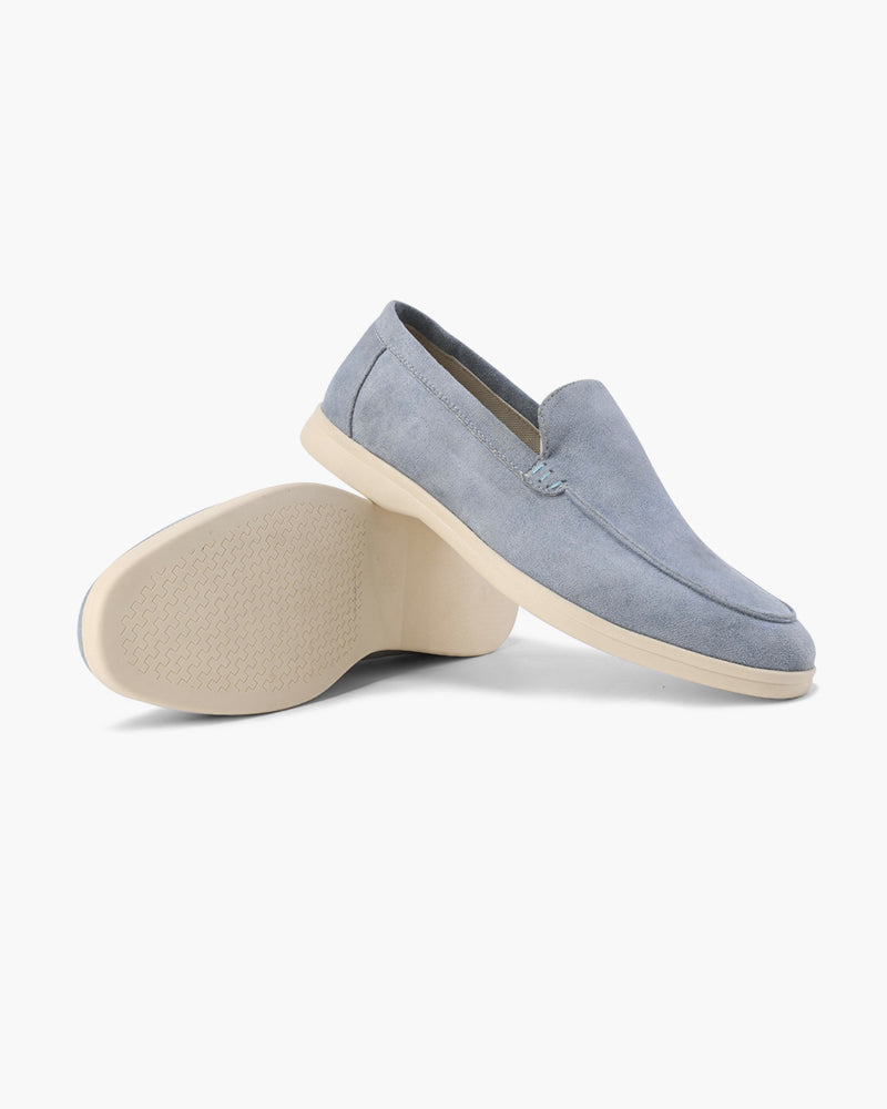 Old Money Suede Loafers (blue) — old money style, quiet luxury menswear
