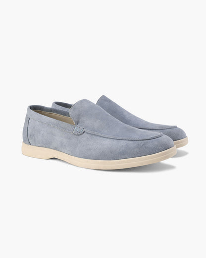 Old Money Suede Loafers (blue) — old money style, quiet luxury menswear