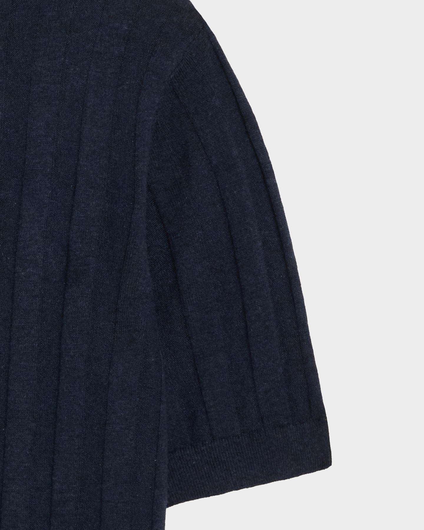 Ribbed Linen-Cotton Henley Sweater (navy batik) — old money style, quiet luxury menswear