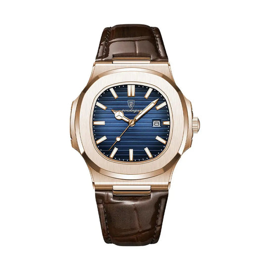 Rose Gold Leather Luxe Watch
