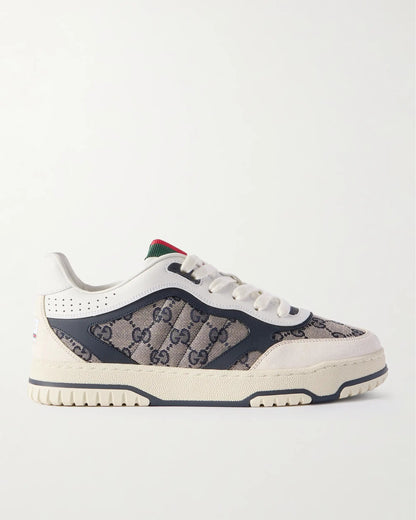 Gucci Re-Web Suede and Webbing-Trimmed Canvas and Leather Sneakers