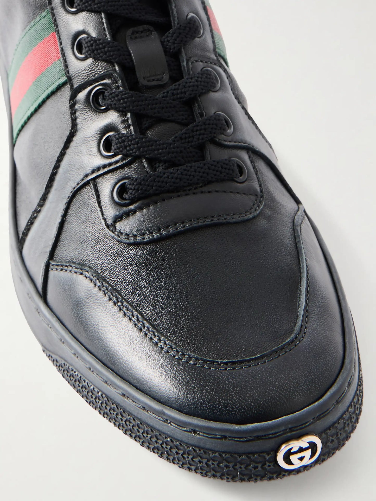 Gucci Coda Webbing-Trimmed Leather Sneakers