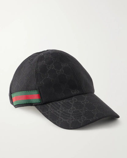 GUCCI Webbing-Trimmed Logo-Jacquard Canvas Cap