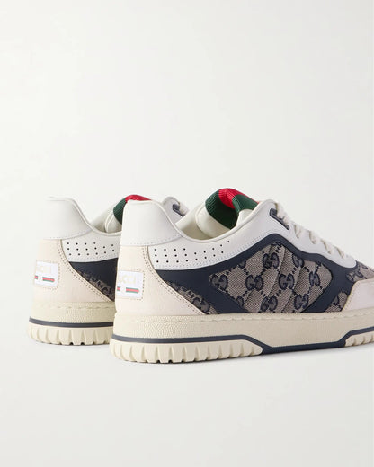 Gucci Re-Web Suede and Webbing-Trimmed Canvas and Leather Sneakers