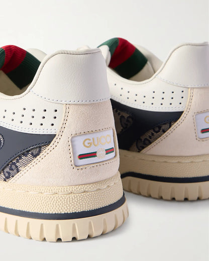 Gucci Re-Web Suede and Webbing-Trimmed Canvas and Leather Sneakers