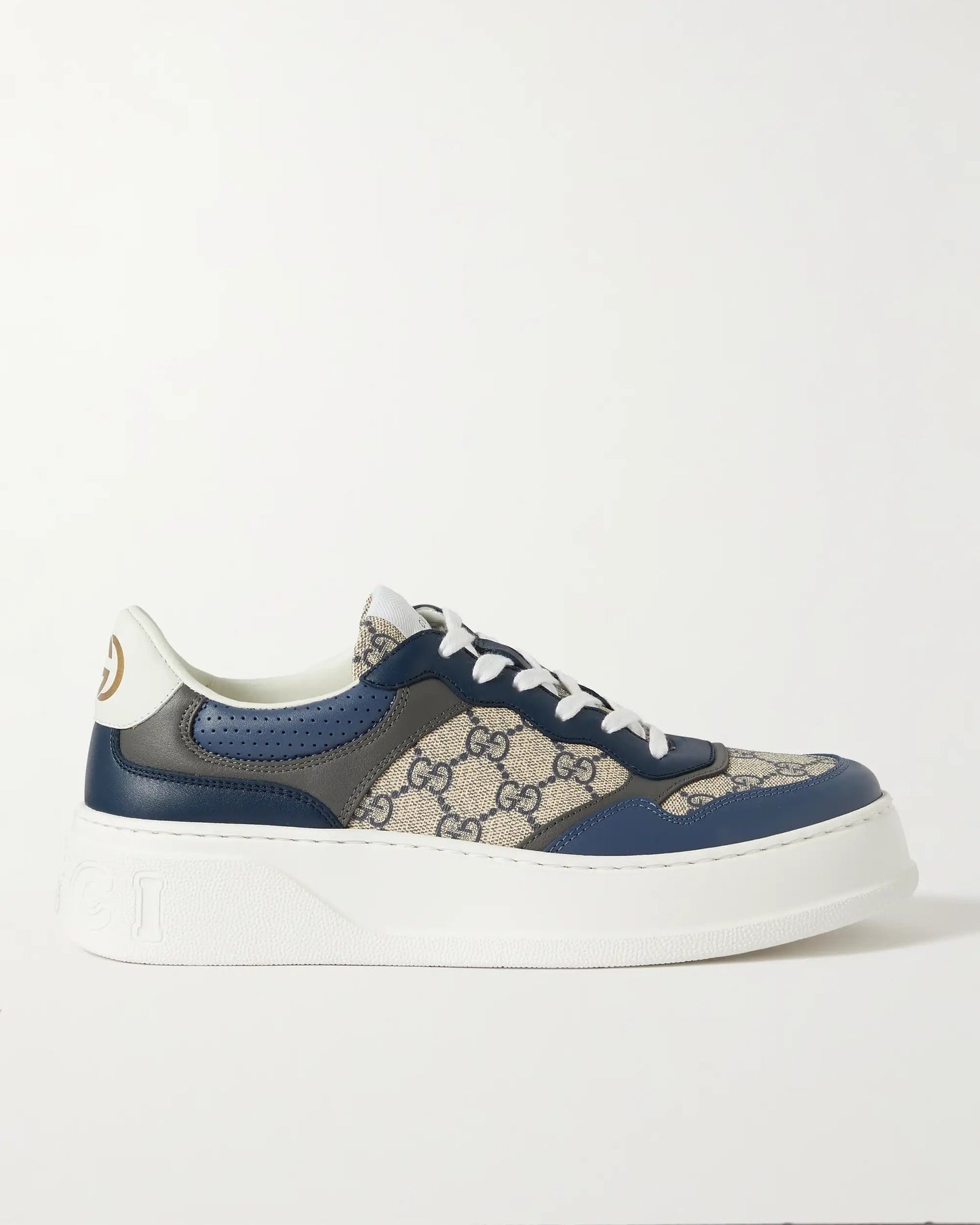 Gucci Monogrammed Coated-Canvas and Leather Sneakers