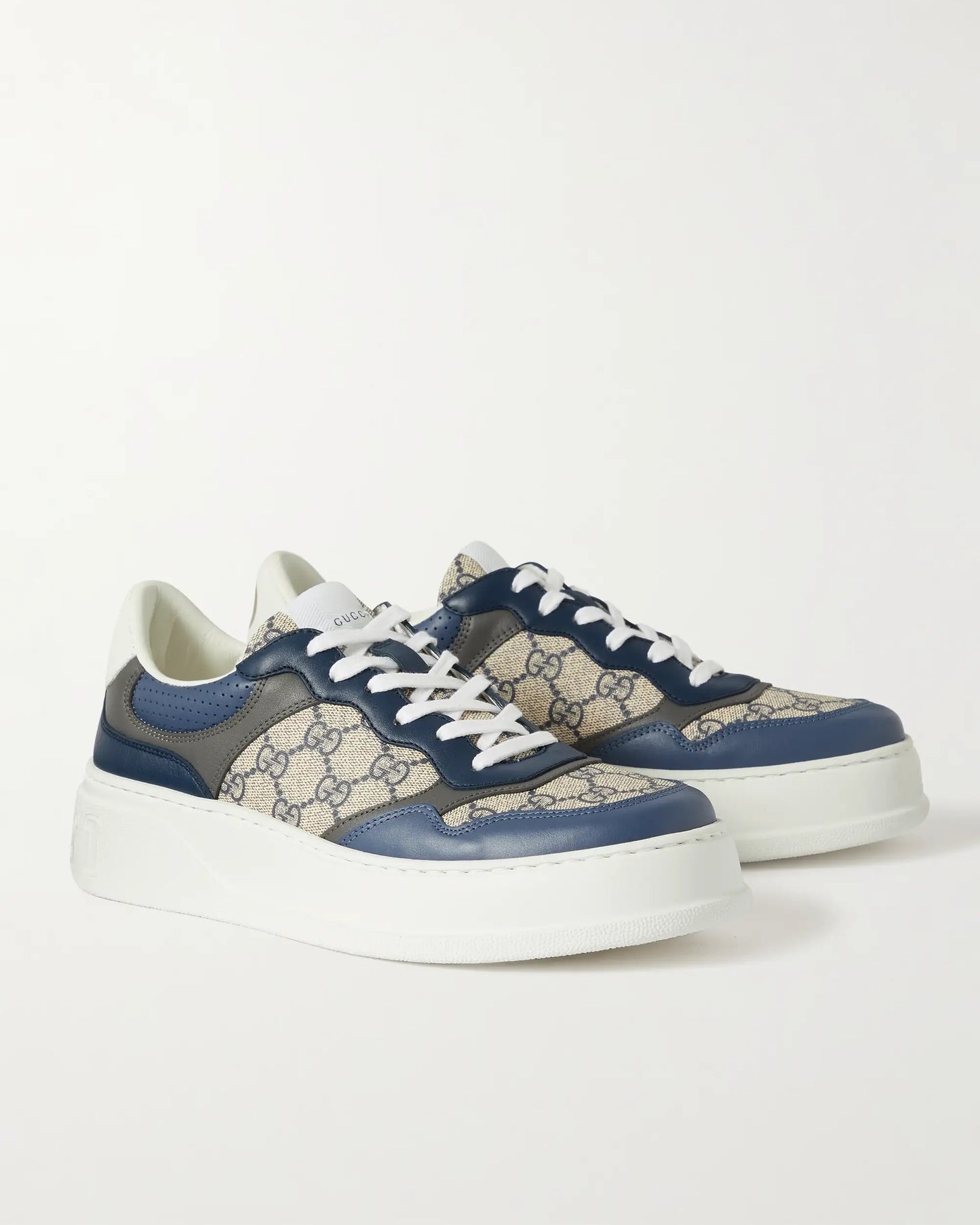 Gucci Monogrammed Coated-Canvas and Leather Sneakers