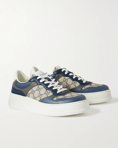 Gucci Monogrammed Coated-Canvas and Leather Sneakers