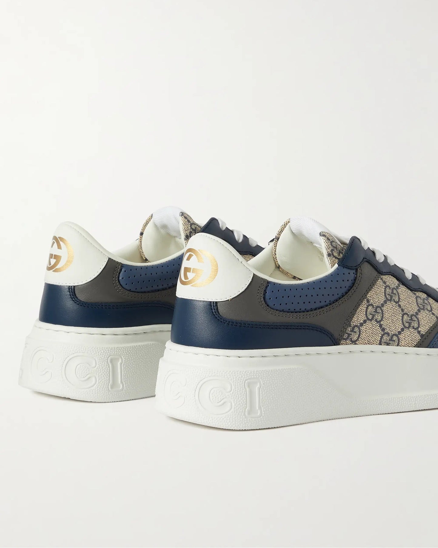 Gucci Monogrammed Coated-Canvas and Leather Sneakers