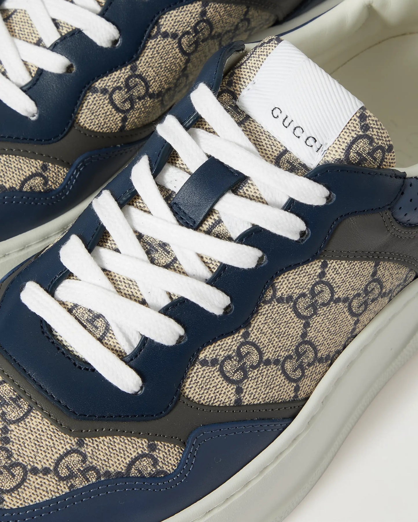 Gucci Monogrammed Coated-Canvas and Leather Sneakers