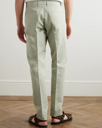 Loro Piana Cedric Tapered Cotton and Linen-Blend Canvas Trousers