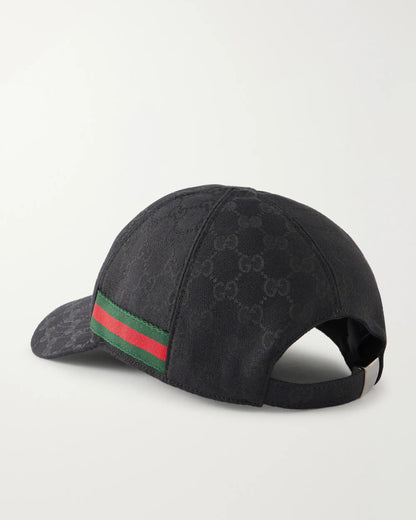 GUCCI Webbing-Trimmed Logo-Jacquard Canvas Cap