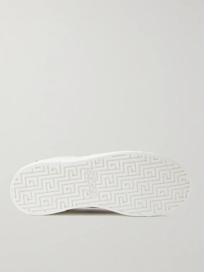 Gucci Ace Webbing-Trimmed Leather Sneakers