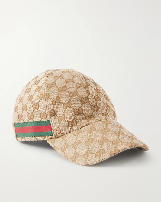 GUCCI Webbing-Trimmed Logo-Jacquard Canvas Cap